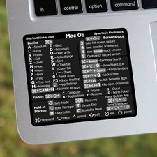 SYNERLOGIC Apple Macbook Pro/Air/iMac/Mini Keyboard Shortcut Sticker Vinyl