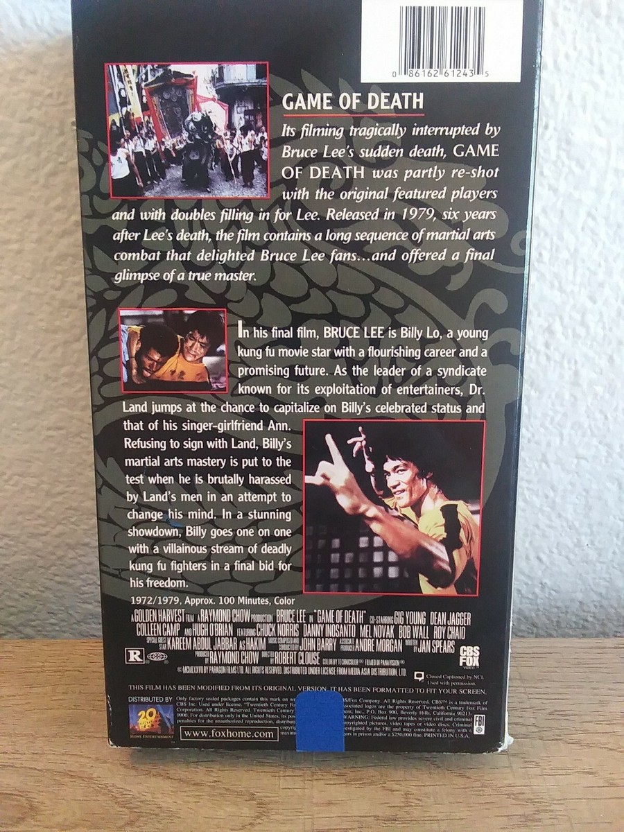 Game of Death - VHS Bruce Lee, Kareem Abdul Jabbar, Chuck Norris