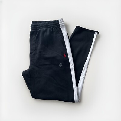 Polo Ralph Lauren Men's Black Side Stripe Joggers Sweatpants Pants