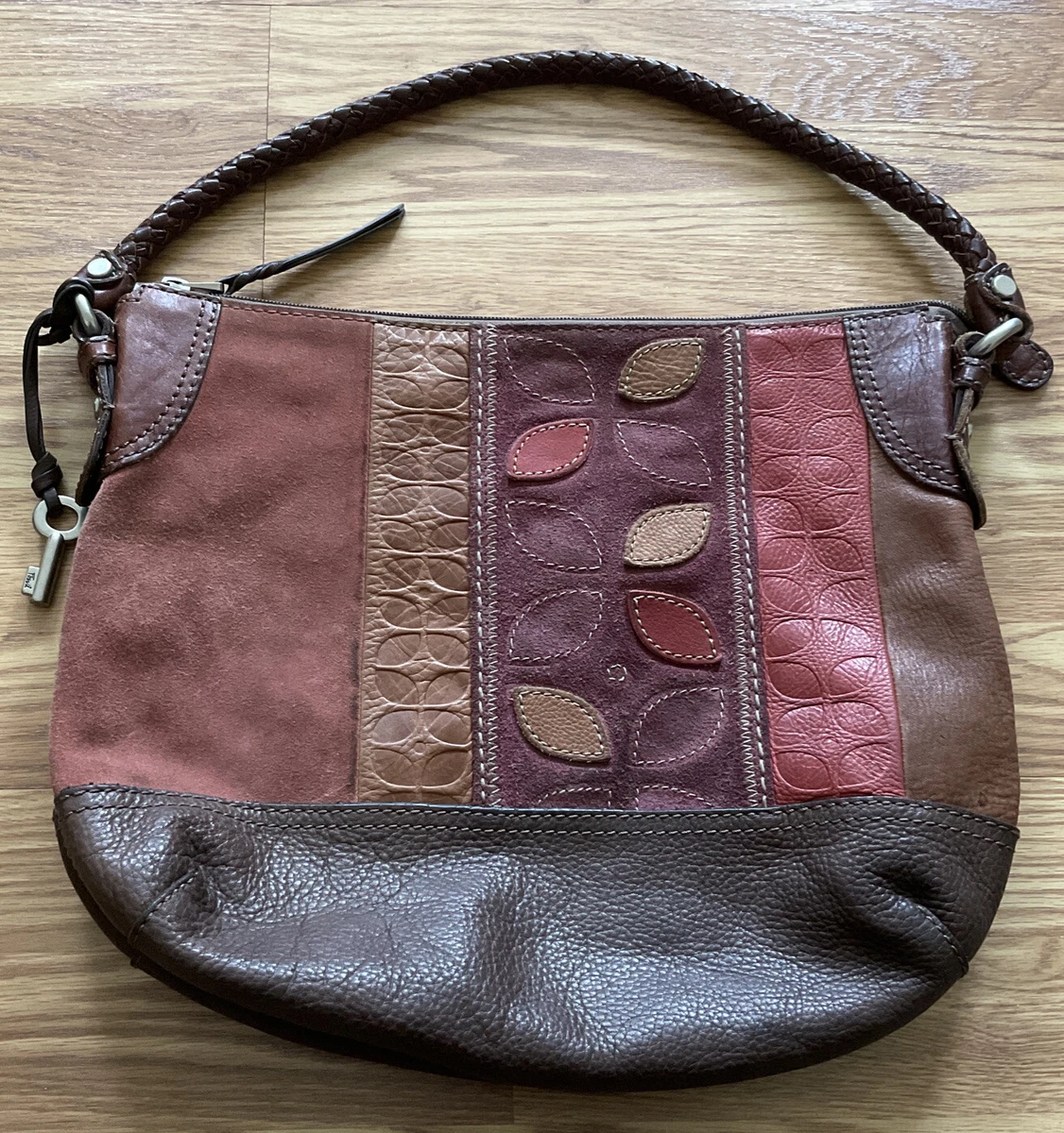 Sling Bag with Printed Strap-Brown