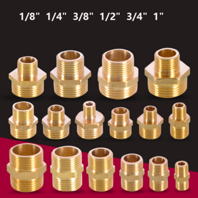 1/8'' 1/4'' 1/2''- 1'' BSP Male Thread Coupler Brass Connector Pipe Fitting Adapter