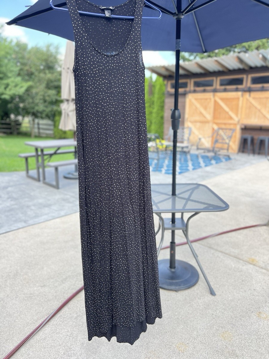 black dress maxi with sleeves Kloey Long Sleeve Knit Maxi Dress L | XL | Black | Womens