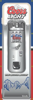 Coors Light Silver Bullet Beer Vinyl Banner Vintage Vending