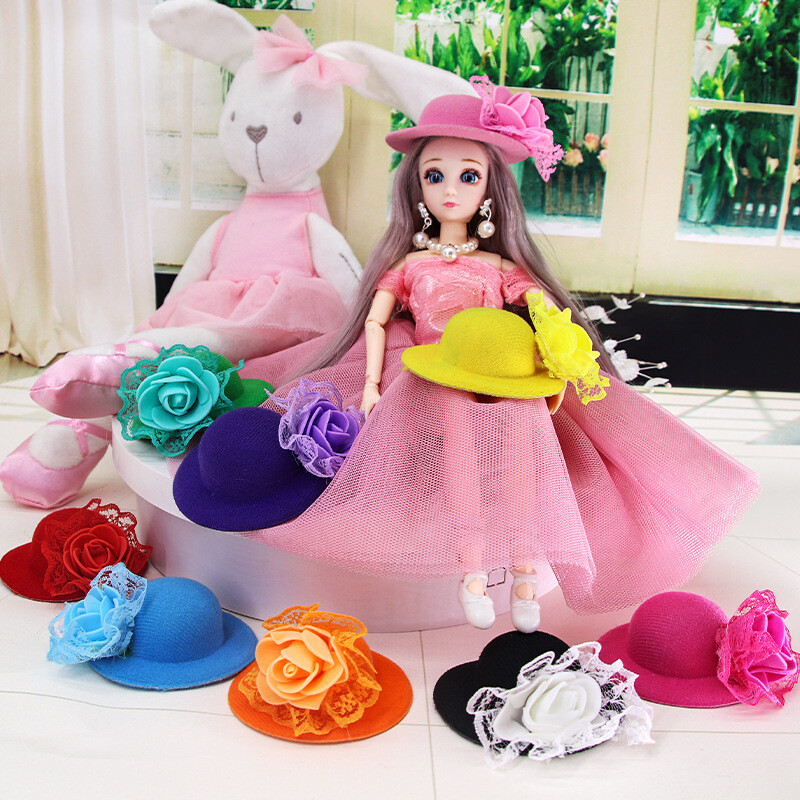 6-14pc Toy 1/6 Doll Cap Hat Headwear for 11.5" Dolls Dollhouse Accessories Decor