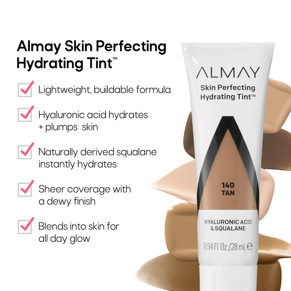 Almay Hydrating Liquid Foundation Dewy Finish160 Mahogany 0.94 fl oz. NEW - Image 3 of 4