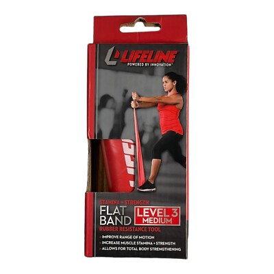 Lifeline Flat Band LEVEL 3 Medium Rubber Resistance Tool Stamina Strength Exer