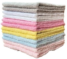 12 PCS, 100% Ring-Spun Cotton Washcloths Design to exfoliate Your Hands, Body or