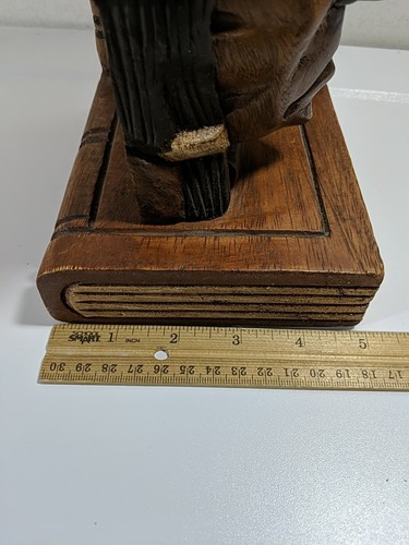 Figura sujetalibros de madera con cabeza de indio nativo americano decoración del hogar 8" realista de colección - Imagen 13 de 14