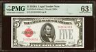 1928-A $5 Legal Fr. 1526 Da Block Pmg 63 Epq Stunning Quality