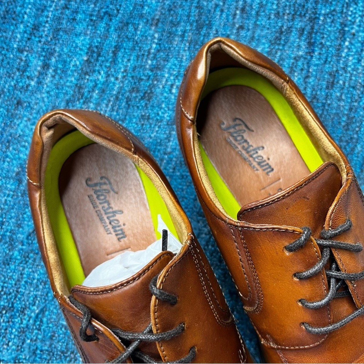 Florsheim Midtown Bike Toe Oxford Dress Shoes in Cognac Smooth Leather Florsheim Midtown Cap Toe Oxford Cognac – 2BigFeet main image 4