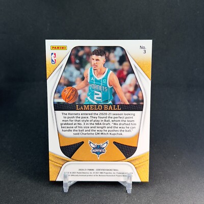 2020 Panini Certified #3 LaMelo Ball Gold Team Rookies | eBay
