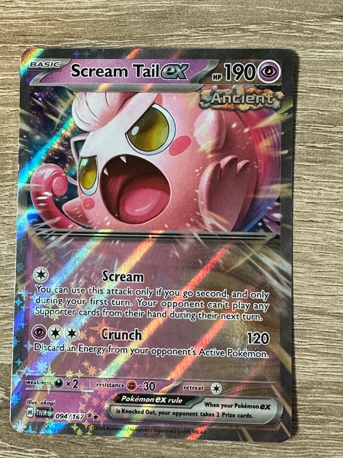 Pokemon TCG Scream Tail ex 094/167 Double Rare Twilight Masquerade NM