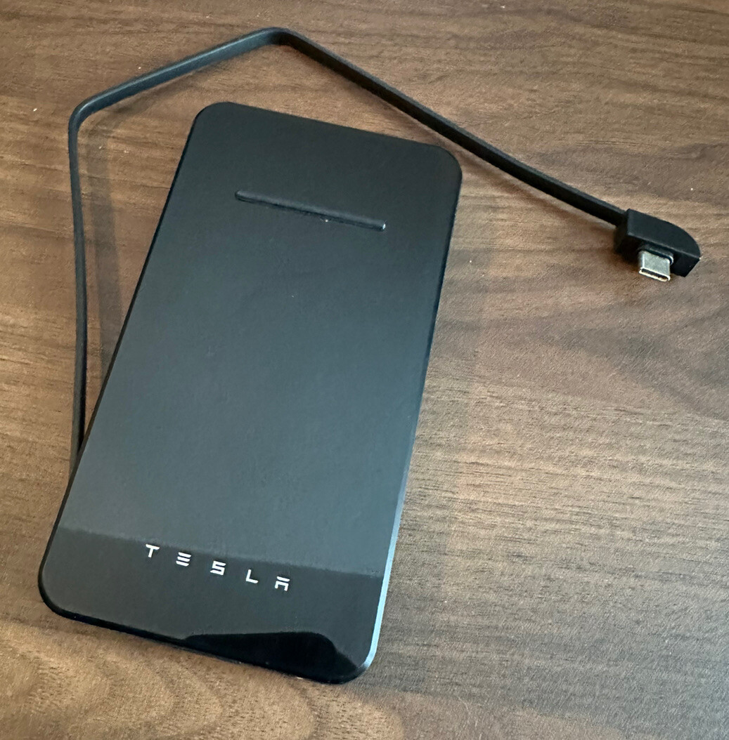 Tesla Wireless Portable Phone Charger Steel Black No Box | eBay