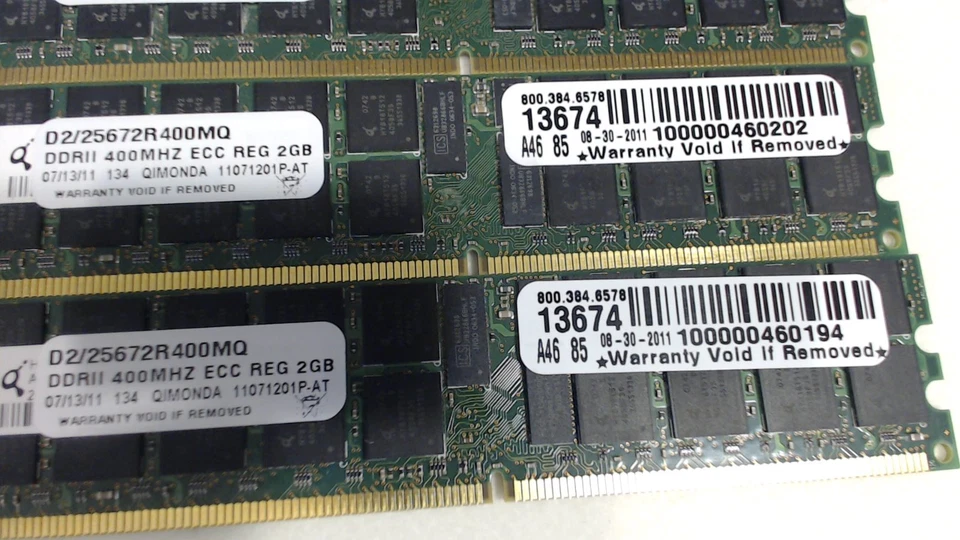 8GB 4x2GB Qimonda 2GB PC2-5300P DDR2-667 ECC Reg 240-Pin HYS72T256920HP-3S - Image 3 of 3