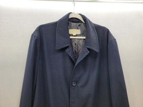 Michael Kors Mens Navy Blue Trench Coat Jacket Sz 44r 44 R Dress - Picture 2 of 6