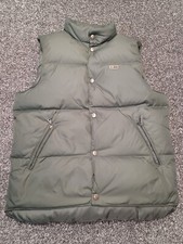 Napapijri Puffer Gilet Women Size UK 12 Medium Green Quilted Snap Button