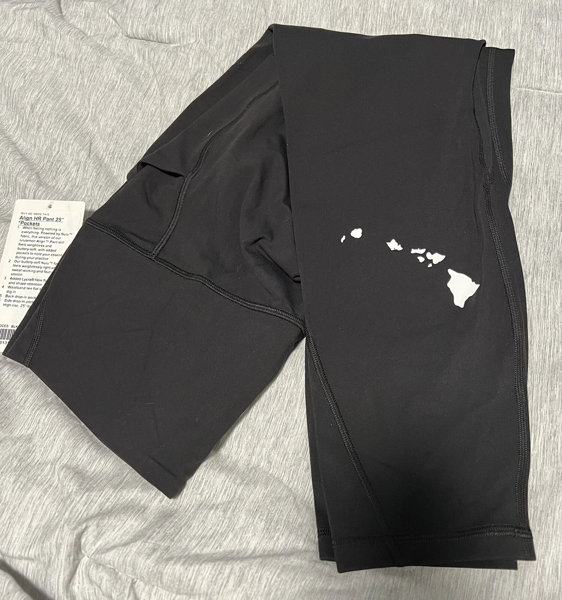 New HTF Hawaii Islands Print Lululemon Align HR 25”POCKETS Black Leggings  sz 14