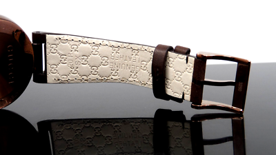 Gucci YA133309 Swiss 133.3 Series Interlocking Brown Leather Strap