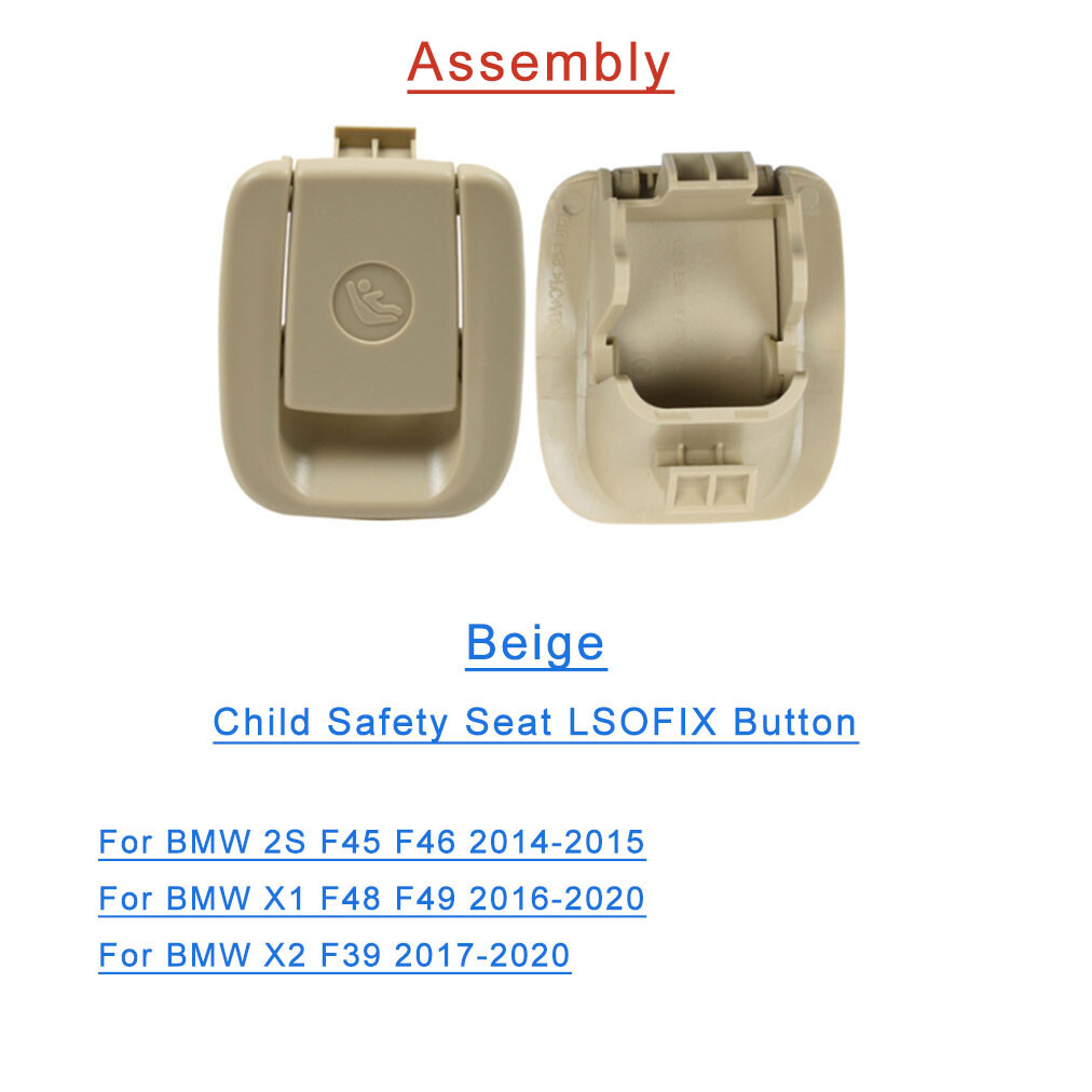 Beige Rear Child Seat Anchor ISOFix Cover For BMW 2 Series X1 X2 F45 F46 F48 F49