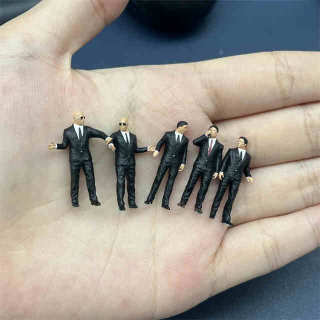 ZEDACAKAI (9 Pièces 1/35 Figure Investigators The Man Poses With Two Guns Model Costumes Miniature Scène GK Besoin D'être Coloré Par Vous-même