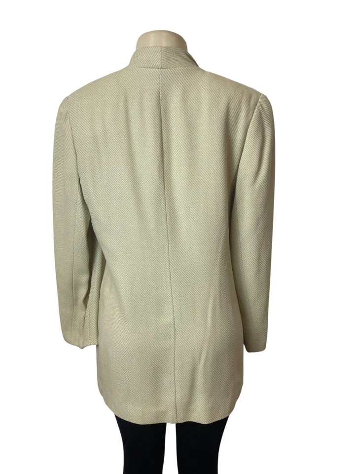 Blazer vintage Giorgio Armani para mujer marrón crema de un solo pecho talla 8 Foto 3 de 4