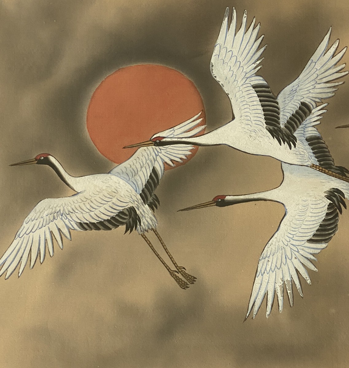 【原画】『Crane in the Clouds』 Utagawa Hiroshige - Crane and Surf - Japan - Edo period