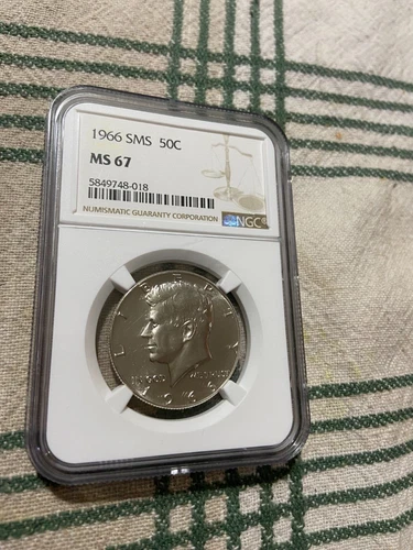 1966 SMS Kennedy half dollar 40% silver NGC MS67