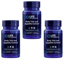 3 PACK Life Extension Body Trim Appetite Control Weight Management 30 Veg Caps