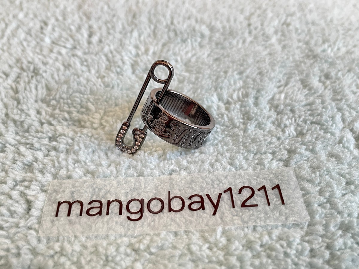 Vivienne Westwood Gunmetal Safety Pin Ring Size M | eBay