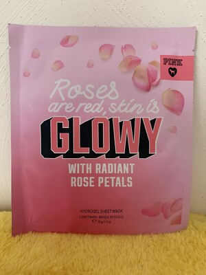 1 VICTORIA SECRET PINK Roses HYDROGEL SHEET FACE MASK Radiant Rose Petals NEW