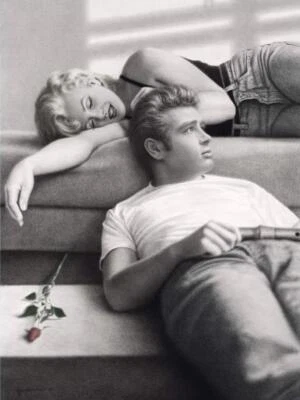 Marilyn Monroe and James Dean Poster Large 24x36 Flute Song by Paul Gassenheimer