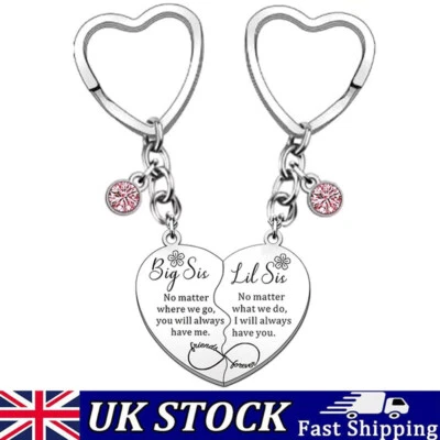 Matching Heart Keyring Key Ring Keychain Gift For Birthday Christmas From Sister
