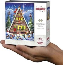 Christmas Cabin 90651 Personal Mini Jigsaw 210 Piece Puzzle 9 x 11" Boardwalk