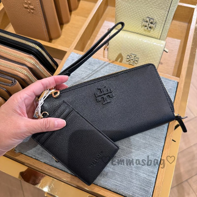 Tory Burch 169972 Thea Wristlet Zip Continental Wallet Black