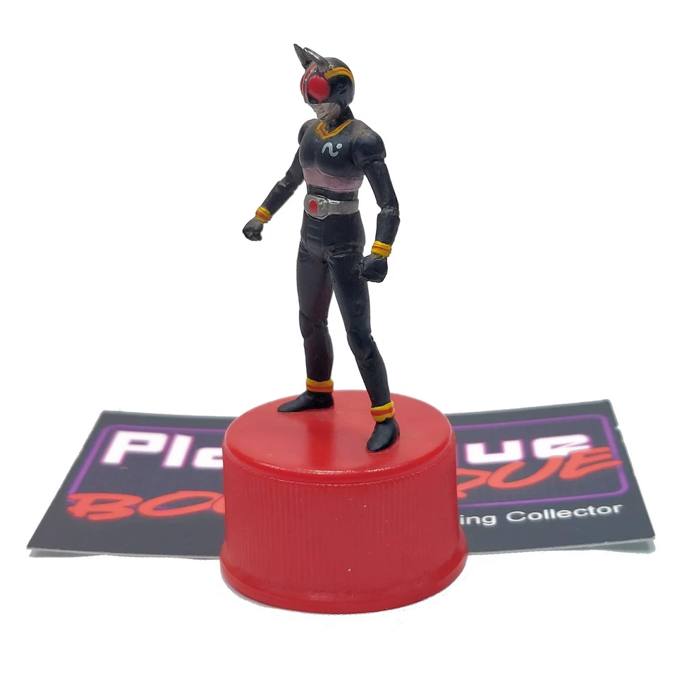 MINIFIGURA ENMASCARADA KAMEN RIDER NEGRA #11 TAPA BOTELLA COCA COLA 7 ELEVEN 711 Foto 2 de 4