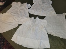 Lot of Five True Vintage Sheer Cotton Embroidered Baby Infant Dresses 20's