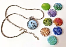 Magnabilities Silver Rope Chain 20" Pendant Necklace Changeable Magnetic Inserts