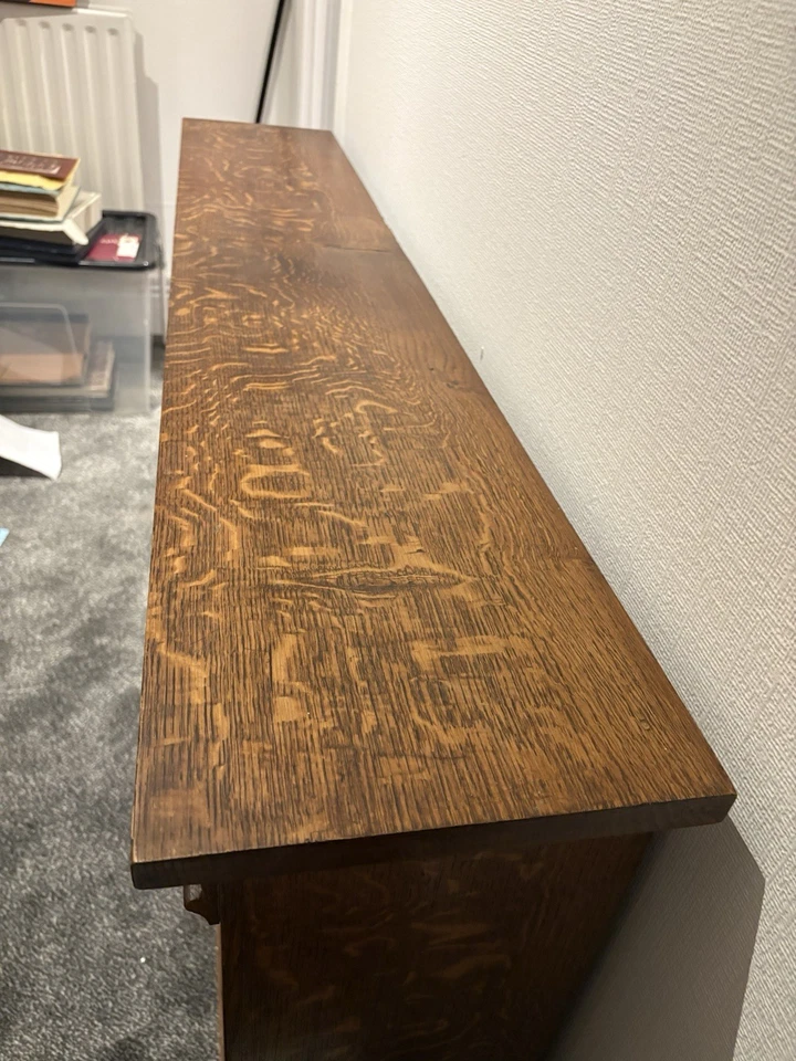 Antique Edwardian Oak Open Bookcase - Image 4 of 4