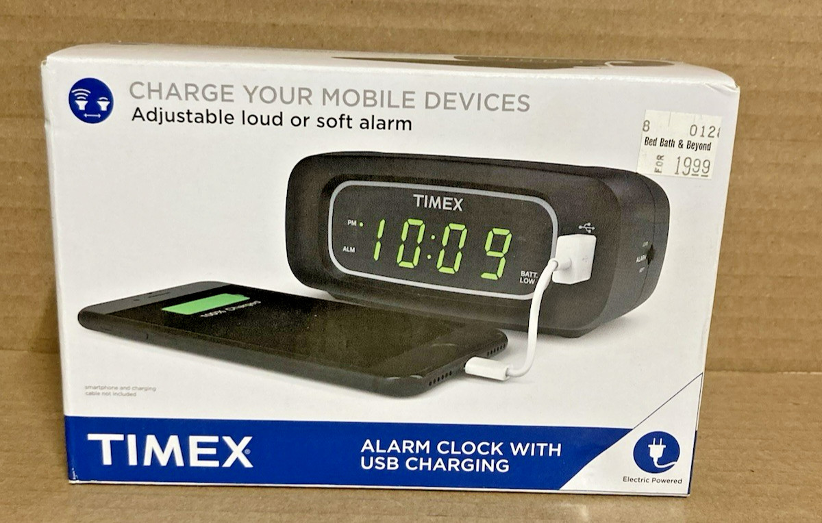 With Usb Phone Charging Battery Backup Led Display Nib