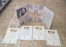 (L1024) Complete " Dame Vera Lynn " coin set with 9ct Gold 8 gram Coin 1244.10 per troy oz