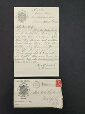 1892 antique ADAMS HOUSE HOTEL boston ma LETTERHEAD POLITICAL walpole nh HOLLAND