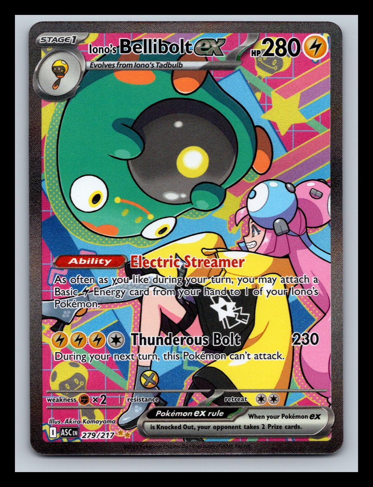 Iono's Bellibolt ex 279/217 Special Illustration Rare Pokemon Ascended Heroes NM