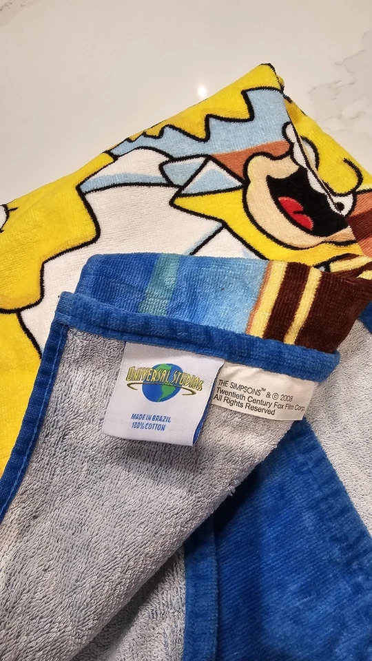 The Simpsons Bath Towel Universal Studios 2008 Never Used - Image 3 of 3