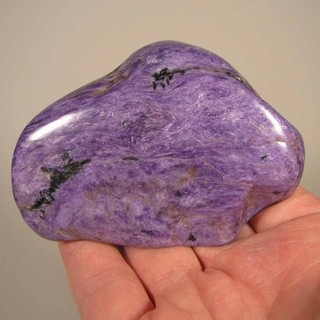 3.4" Purple CHAROITE Tumble Polished Palm Stone Yakutia Russia