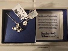 Mickey Mouse Stirling Silver 925 Pendant Necklace 18"