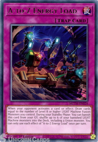 MZTM-EN024 A-to-Z Energy Load : Rare 1st Edition Mint YuGiOh Card
