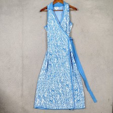 Diane Von Furstenberg X Target Sweater Dress Women's Large Sea Twig Blue Wrap