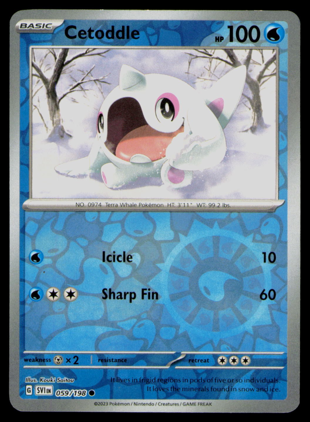 Pokemon Cetoddle 059/198 Common Scarlet & Violet Base Set HP