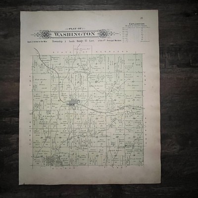 Washington Twp, Berwick, Old Albany Neighborhood 1908 Nemaha County KS Map SPB1