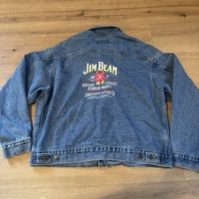 International Denim Jim Beam Whiskey Men’s Denim Trucker Jacket Size XL